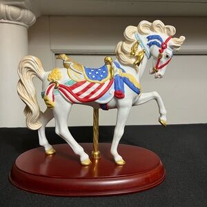 Vintage 1991 Lenox Pride of America carousel horse porcelain EUC America 250